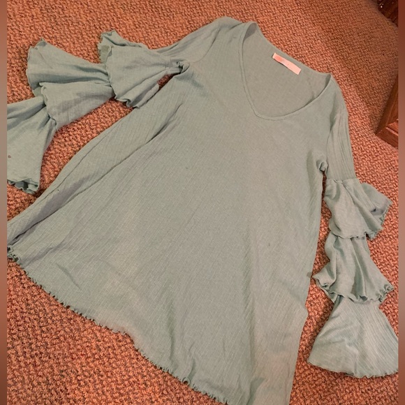 * Mint colour * Free People Beach Bell Sleeve S - Picture 3 of 5